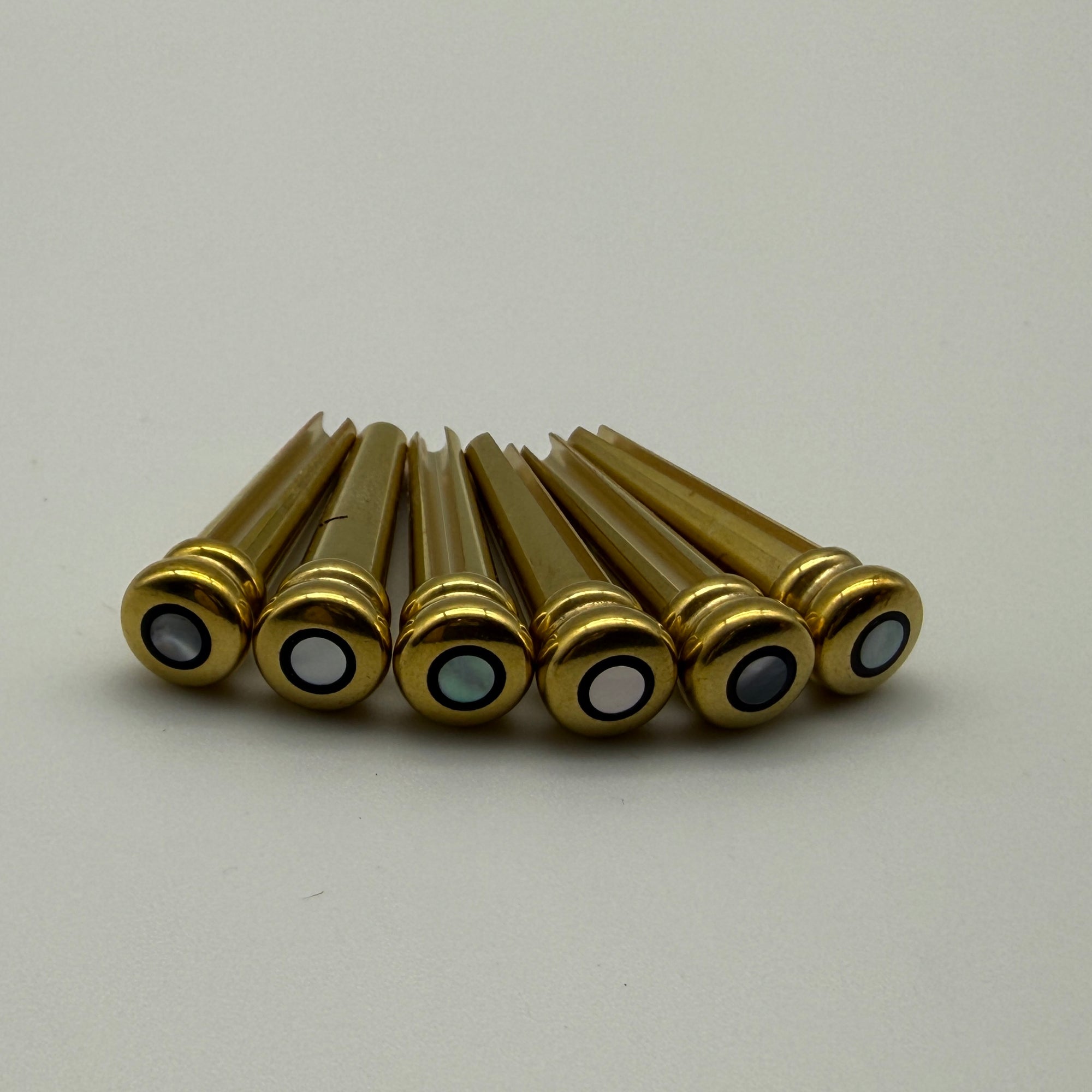 John Pearse Kingpins Slotted Brass Bridge Pins With French Eye - Set of 6