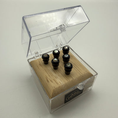 John Pearse Kingpins Horn With Abalone Dot Bridge Pins - Set of 6