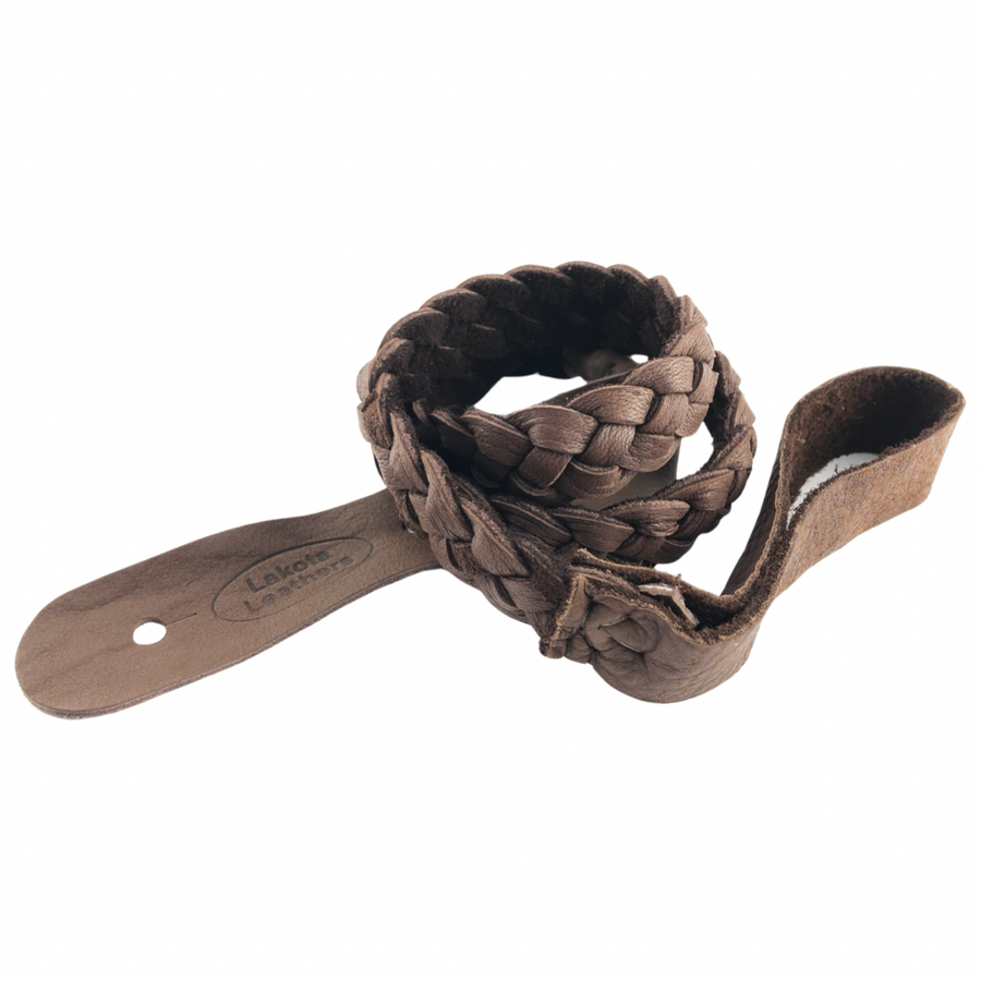 Lakota Flat Braided Mandolin Strap - Available in Brown, Tobacco or Black