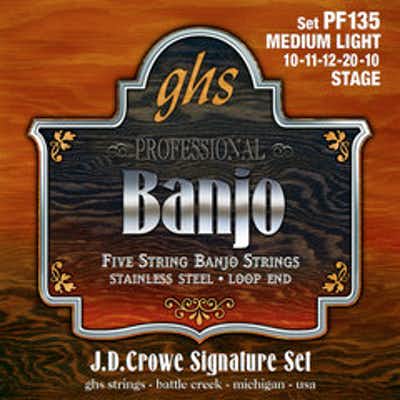 GHS PF135 JD Crowe Signature Stage Light Stainless 5-String Banjo Strings