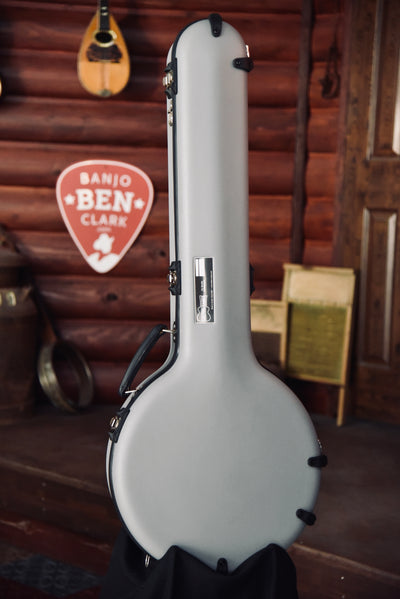 Calton Cases Bluegrass Resonator Banjo Flight Case - Gray With Burgundy Interior