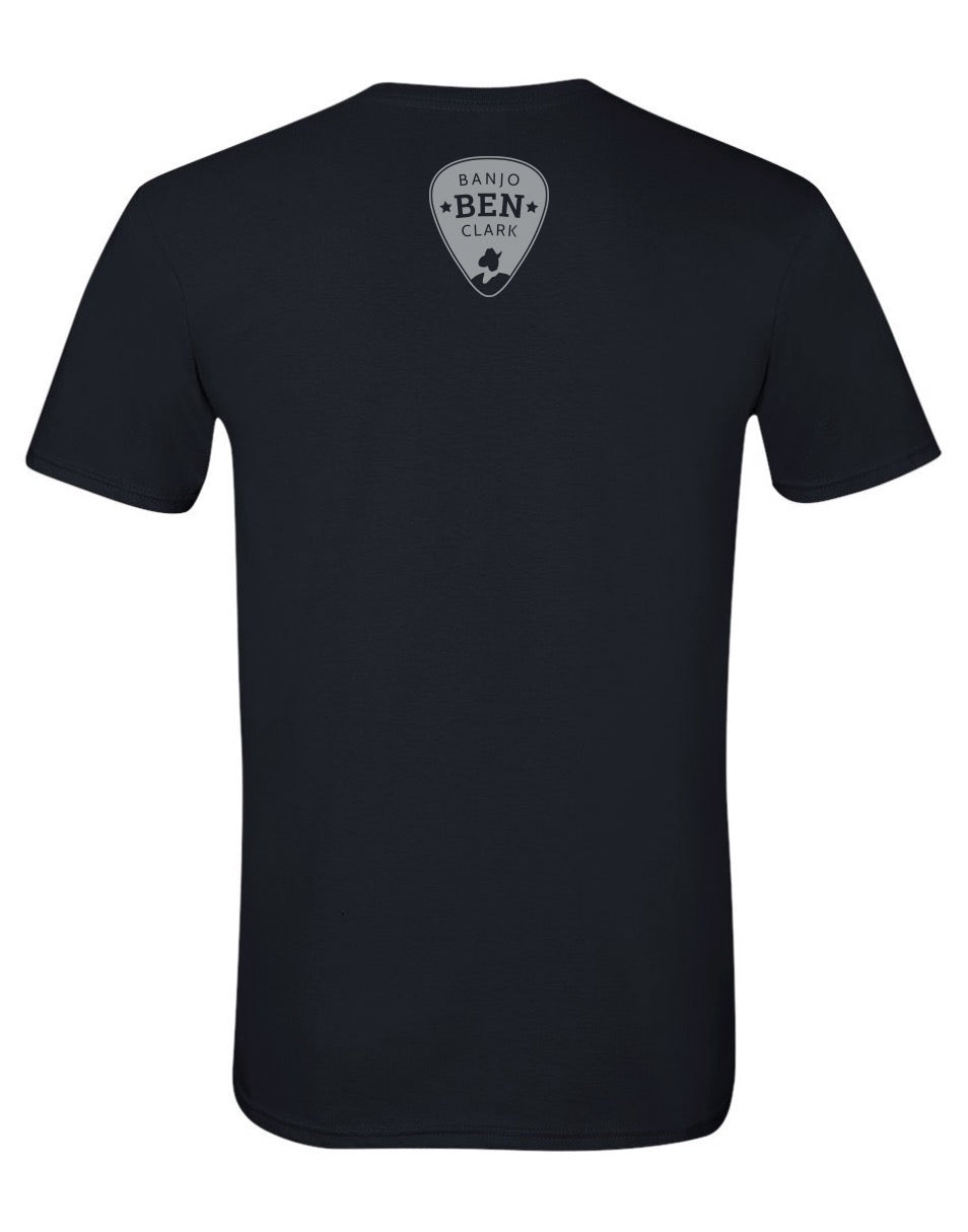 Banjo Ben Cotton T-Shirt- Paddle Slower, I Hear Banjo Music - Black