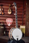 Stelling Crusader Mahogany Old Wood Rim 5-String Bluegrass Banjo with Case