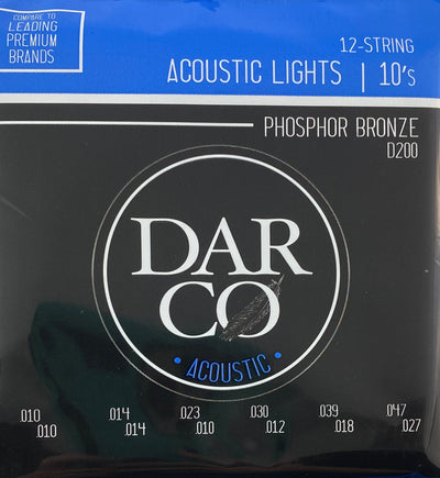 Darco D200 Phosphor Bronze Acoustic Guitar Strings 12 String  - Light Gauge