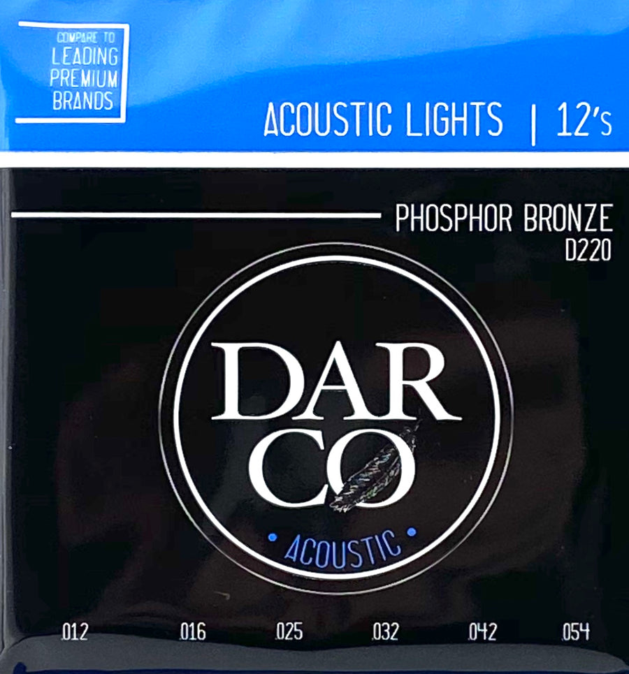 Darco D220 Acoustic Guitar Strings - Phosphor Bronze Light Gauge