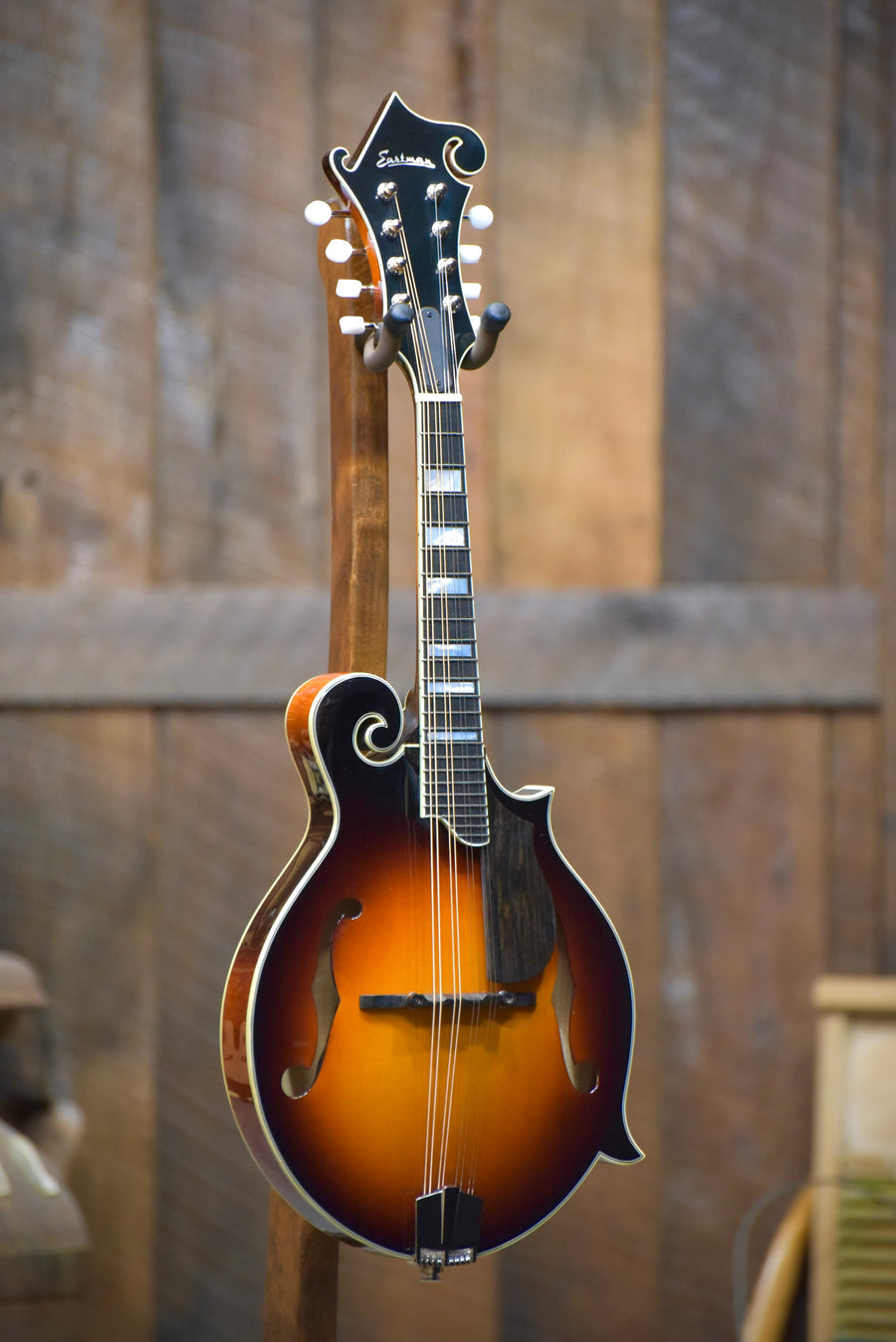 Eastman MD615-SB F-Style Mandolin With Pickup and With Case
