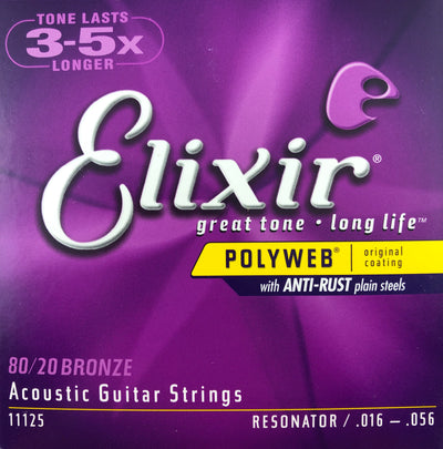 Elixir 11125 Polyweb Coated 80/20 Bronze Acoustic Resonator Guitar