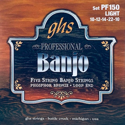 GHS PF150 Light Phosphor Bronze Banjo Strings - Banjo Ben's GHS PF150 Light Phosphor Bronze Banjo Strings - Banjo Ben's