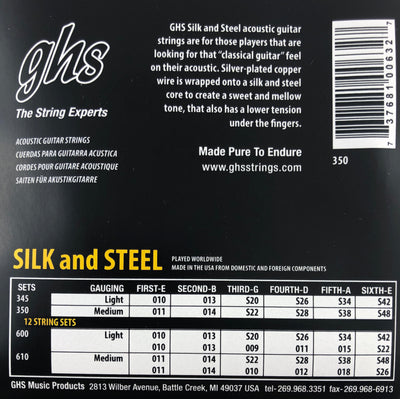 GHS Silk and Steel Medium Acoustic Guitar Strings