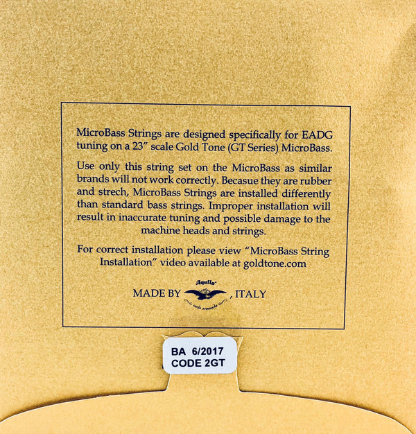 Gold Tone Micro Bass Rubber Strings Banjo Ben's General Store