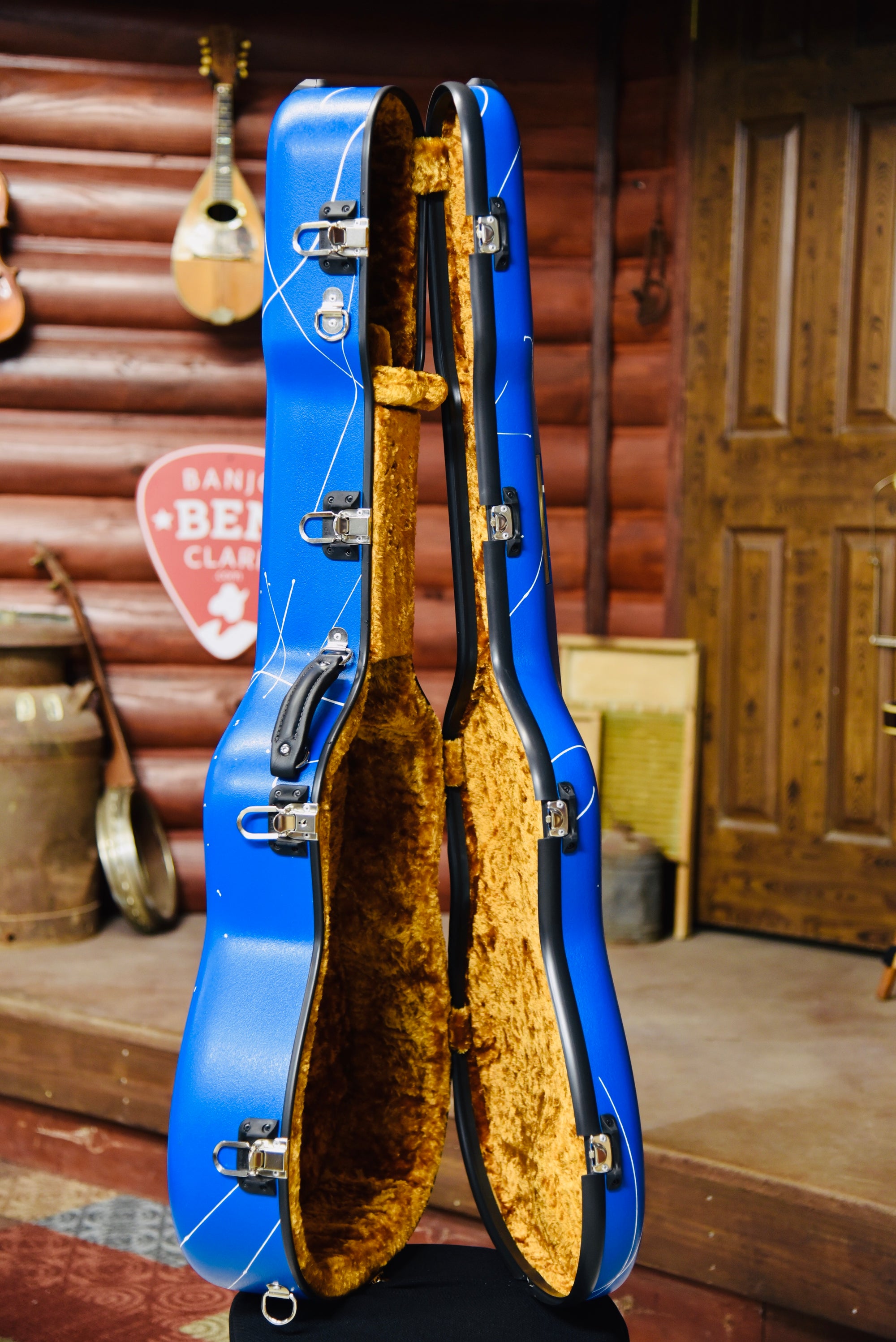 Cases Dreadnought Guitar Flight Case - Blue Splatter Gold - Banjo Ben's General Store