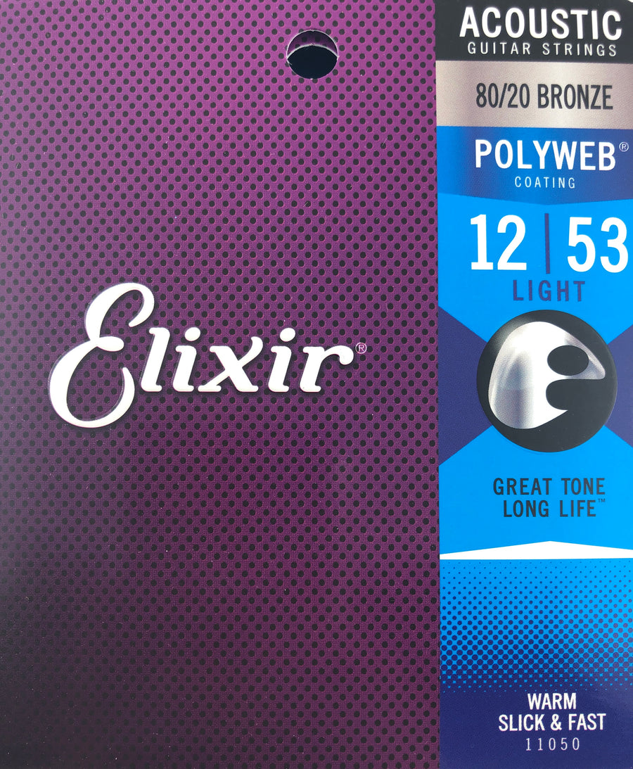Elixir Polyweb 80/20 Bronze Acoustic Guitar Strings (Choose Gauge)