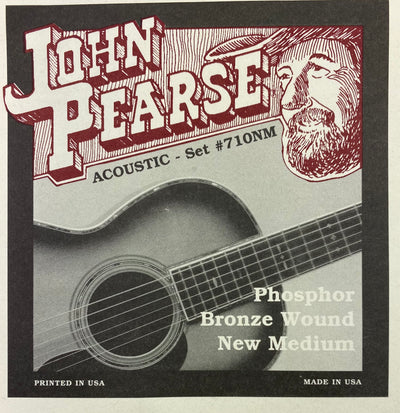 John Pearse Set# 710NM Phosphor Bronze Wound New Medium Acoustic Guitar Strings