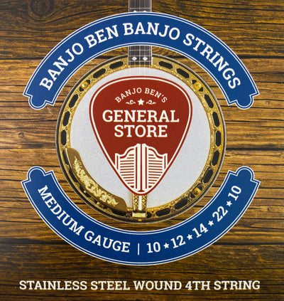 Banjo Ben Stainless Steel Wound 5-String Banjo Strings (Light or Medium)