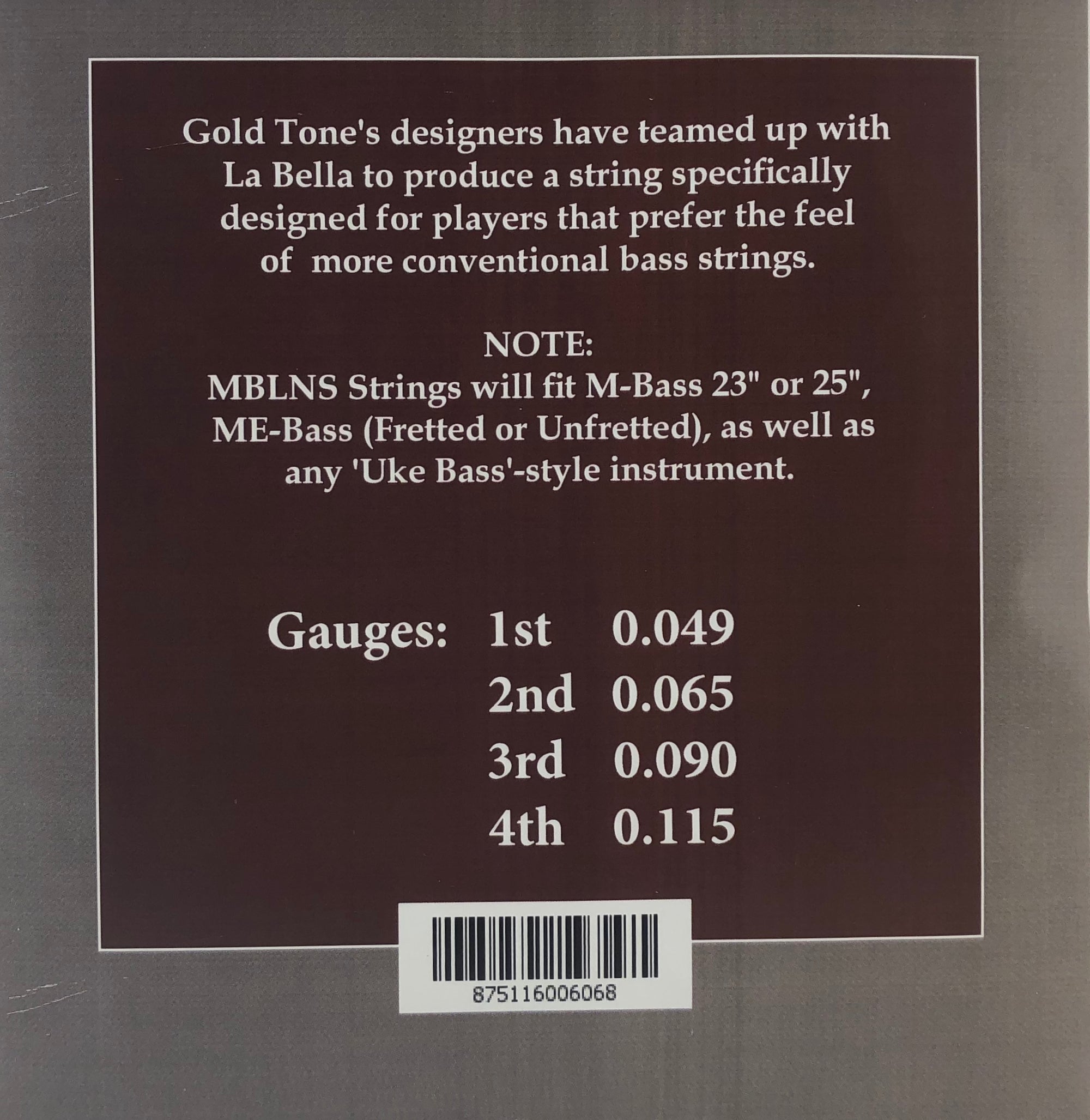 Gold Tone Micro Bass Silverback Strings