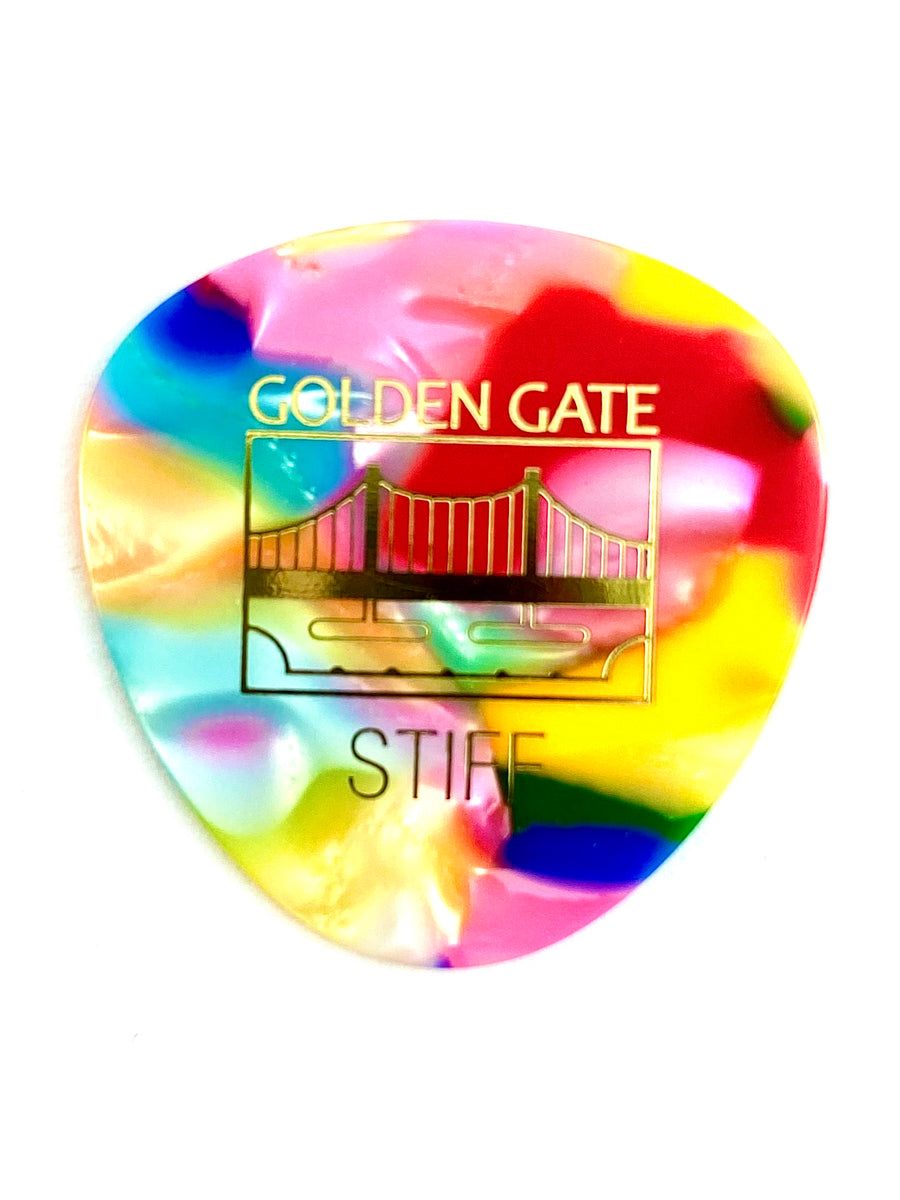 Golden Gate Rounded Multi-Color (Clown Barf) Flat Pick