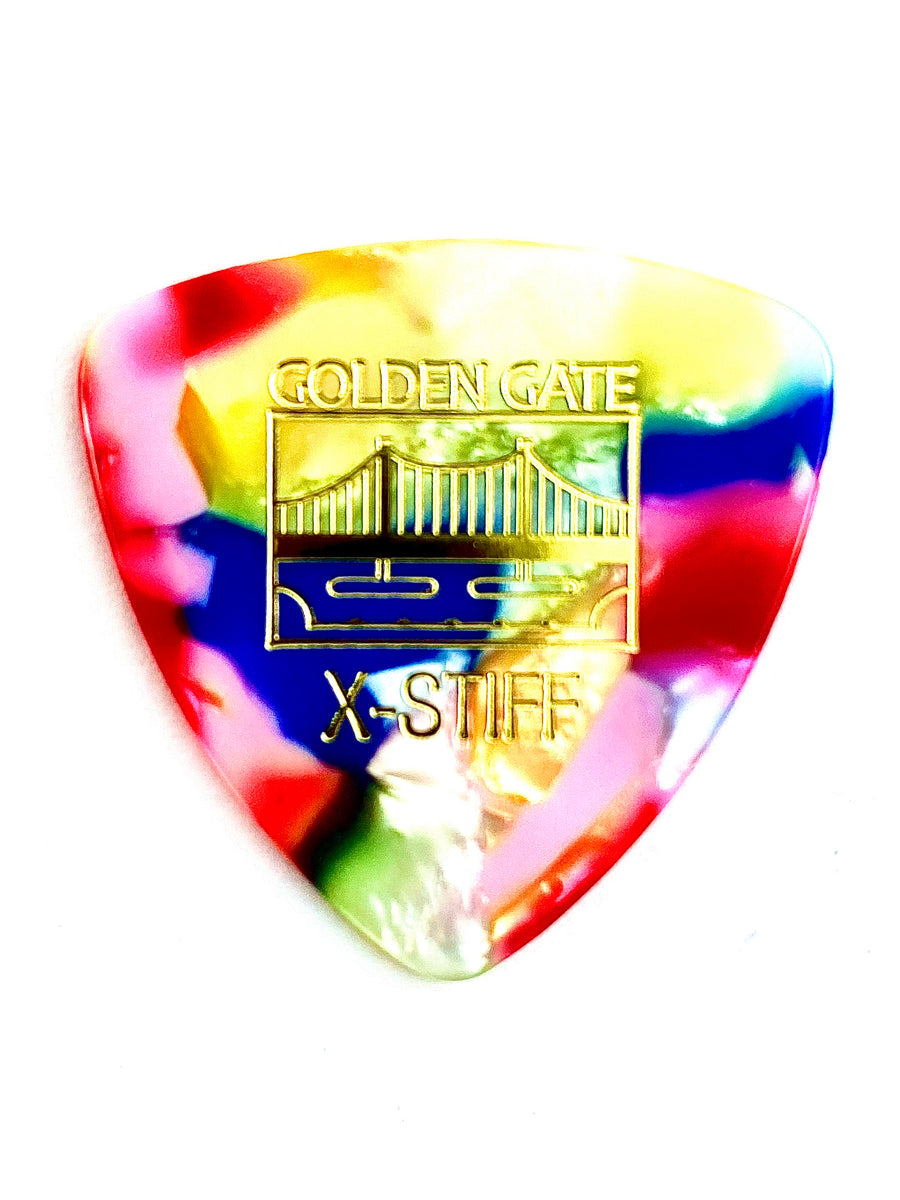 Golden Gate Triangular Multi-Color (Clown Barf) Flat Pick