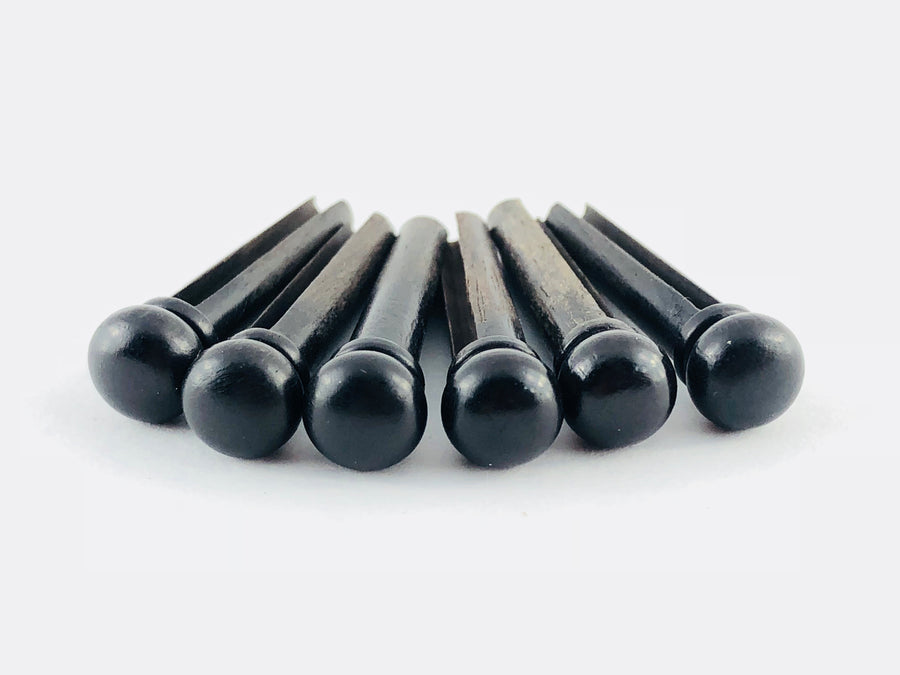 Slotted Ebony Bridge Pins  - Set of 6