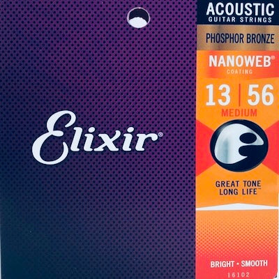 Elixir Nanoweb Phosphor Bronze Acoustic Guitar Strings