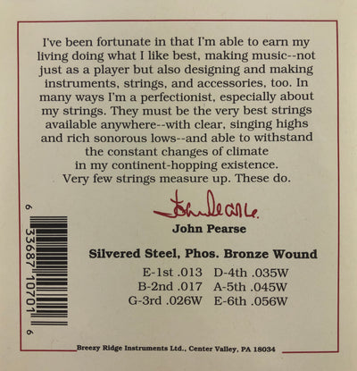 John Pearse Set#700M Medium Phosphor Bronze Guitar Strings