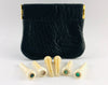 John Pearse Kingpins Bone/Abalone Dot With Brass French Eye Bridge Pins - Set of 6
