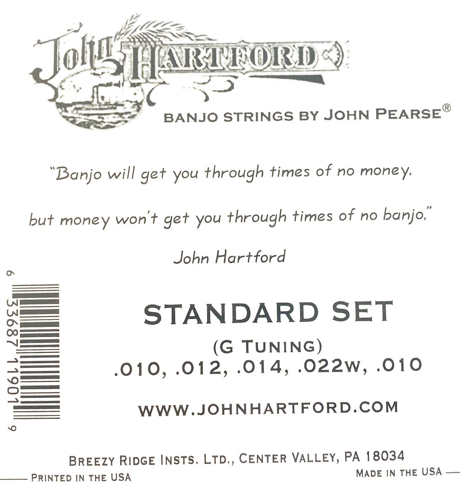 John Hartford Set #1900 G Tuning Standard 5-String Banjo Strings