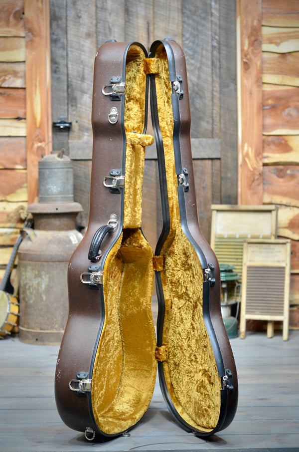 Pre Owned Calton Cases Dreadnought Guitar Flight Case Brown With Go