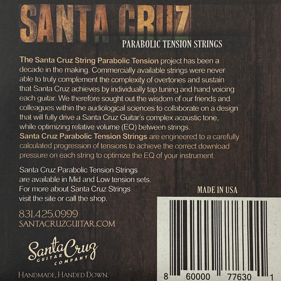 Santa Cruz Parabolic Tension Acoustic Guitar Strings - Low Tension