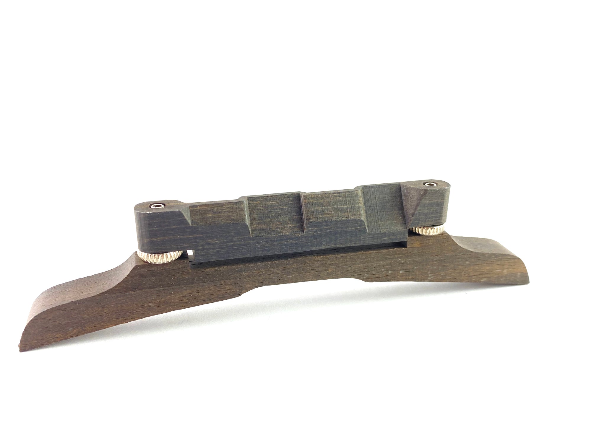 Golden Gate Ebony Mandolin Bridge with Nickel Adjustment Wheels (Unslotted)