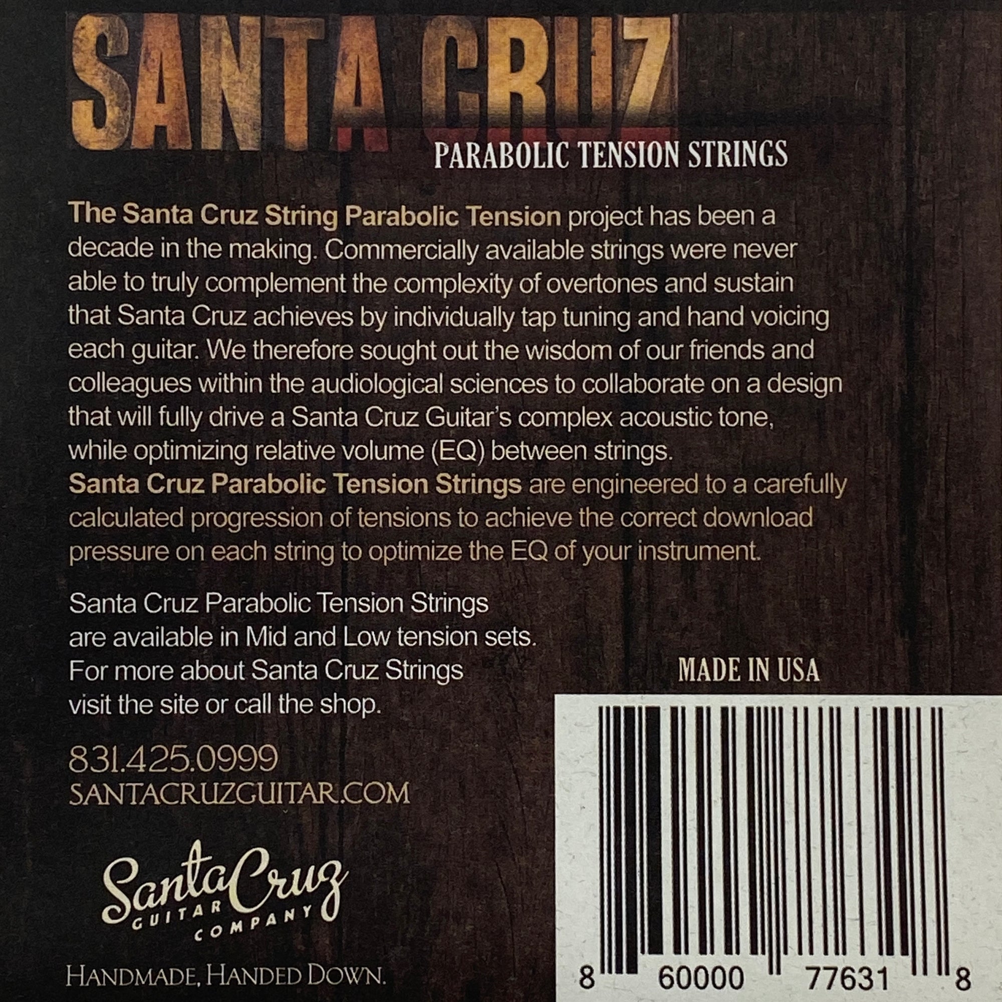 Santa Cruz Parabolic Tension Acoustic Guitar Strings Mid Tension