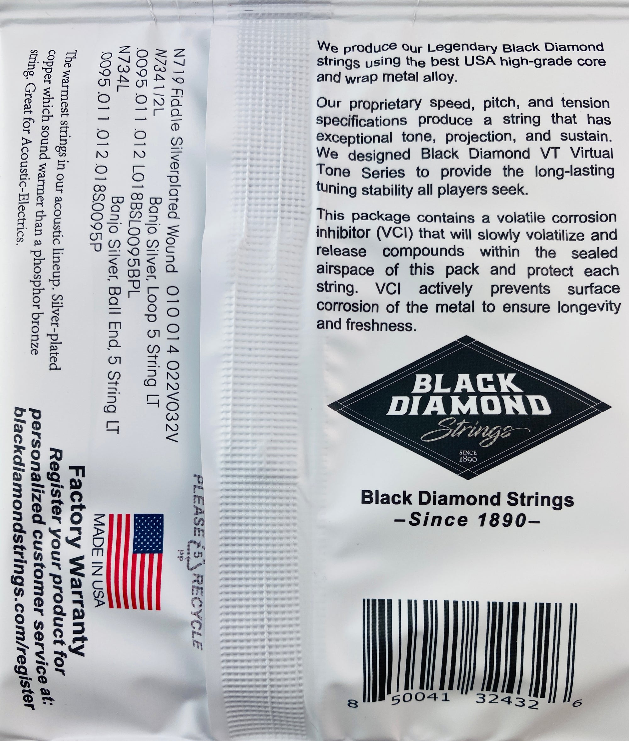Black Diamond N734-1/2L Light Banjo Strings- Silverplated Wound