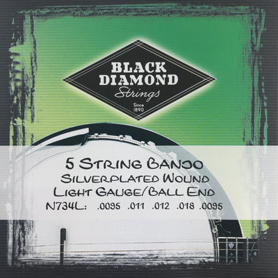 Black Diamond N734L Light Banjo Strings- Silverplated Ball End