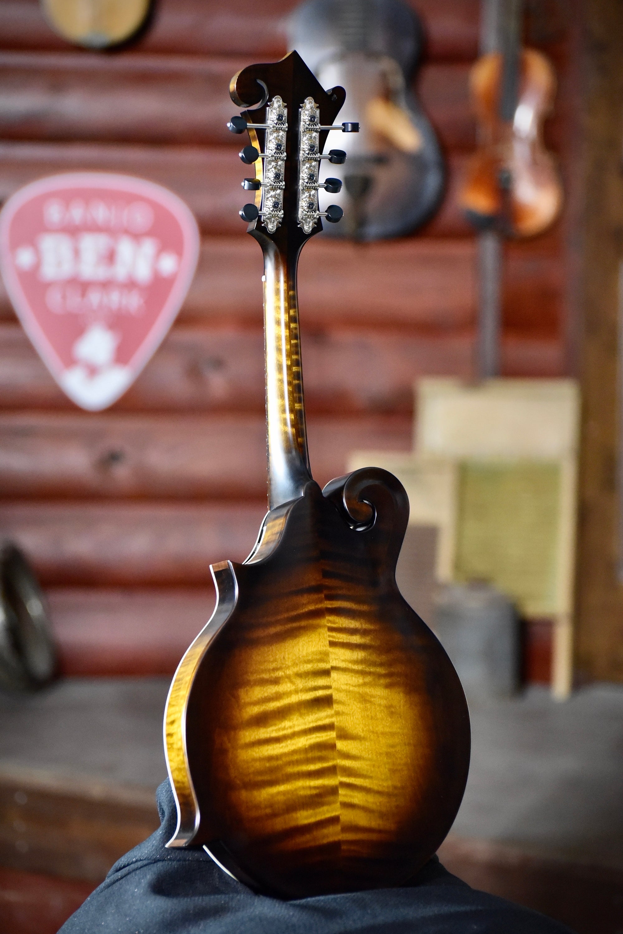 Northfield F5S F-Style Black Top Mandolin With Case