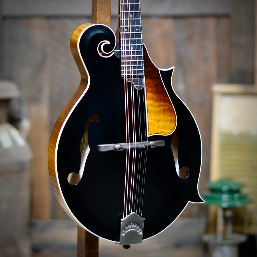 Northfield F5S F-Style Black Top Wide Nut Mandolin With Case