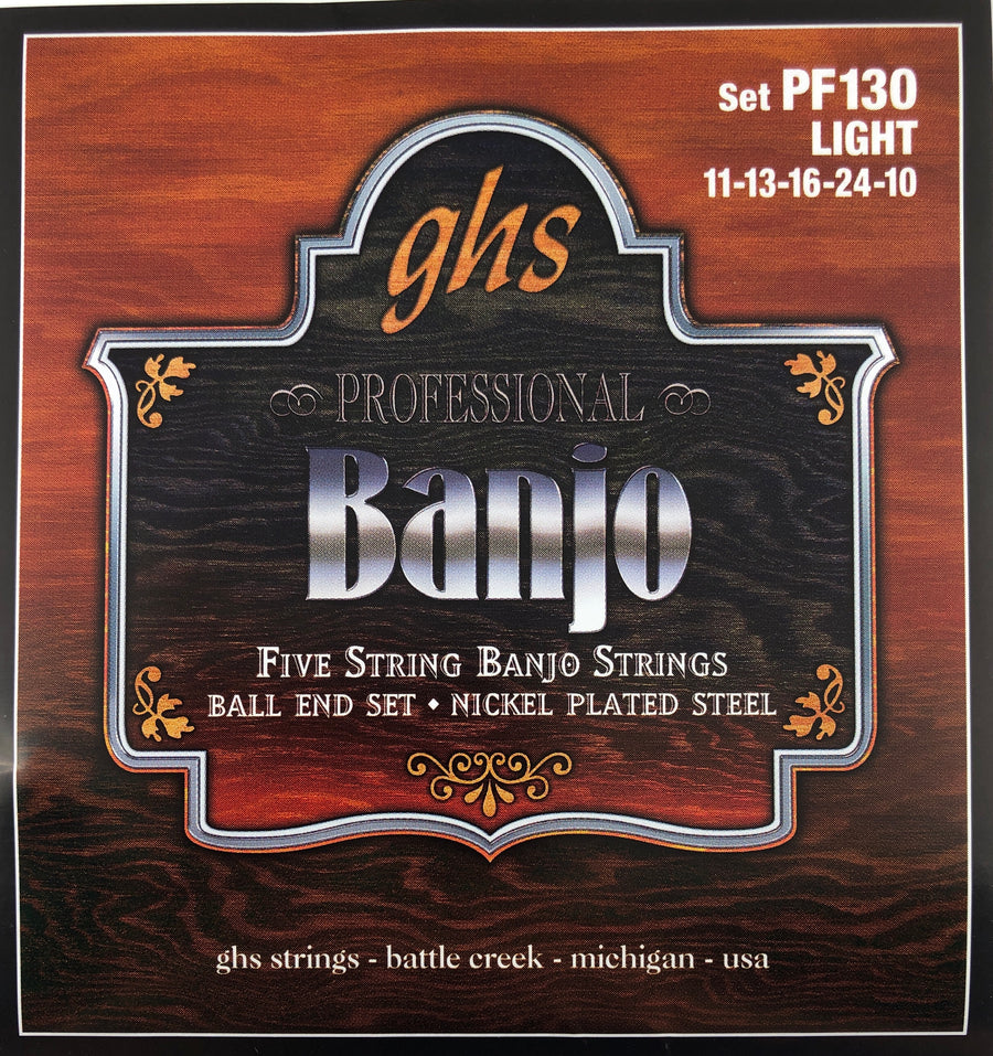 GHS PF130 Light Nickel Ball-End Banjo Strings