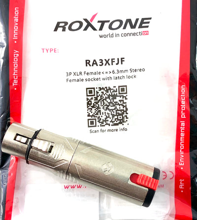 Roxtone RA3XFJF XLR Female to 1/4” Female Latch Adapter