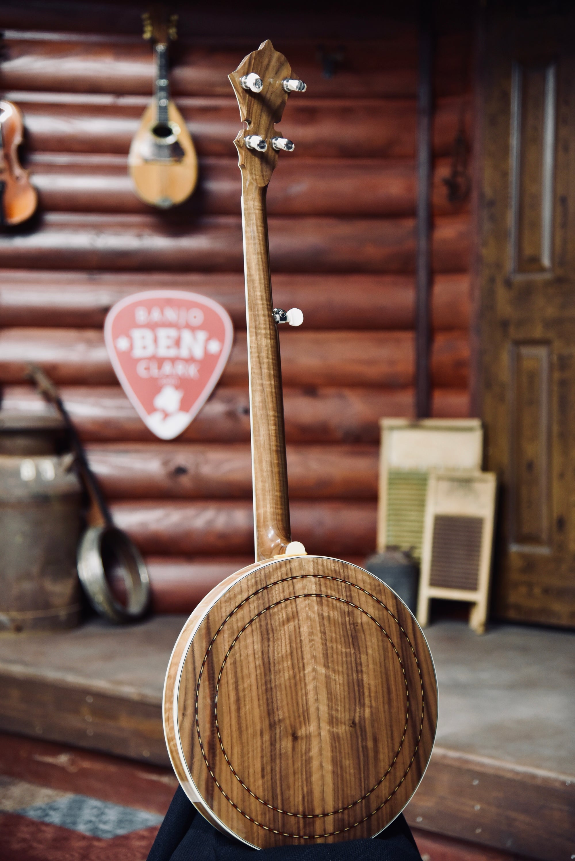 Stelling Master Flower 5-String Old Wood Rim Walnut Banjo With Case