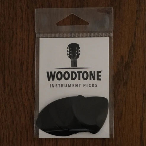 Woodtone Medium Triangle Vintage Tone Picks (Black) - Pack of 6