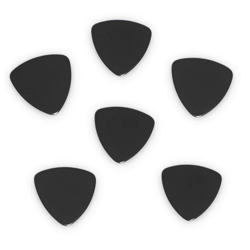 Woodtone Medium Triangle Vintage Tone Picks (Black) - Pack of 6