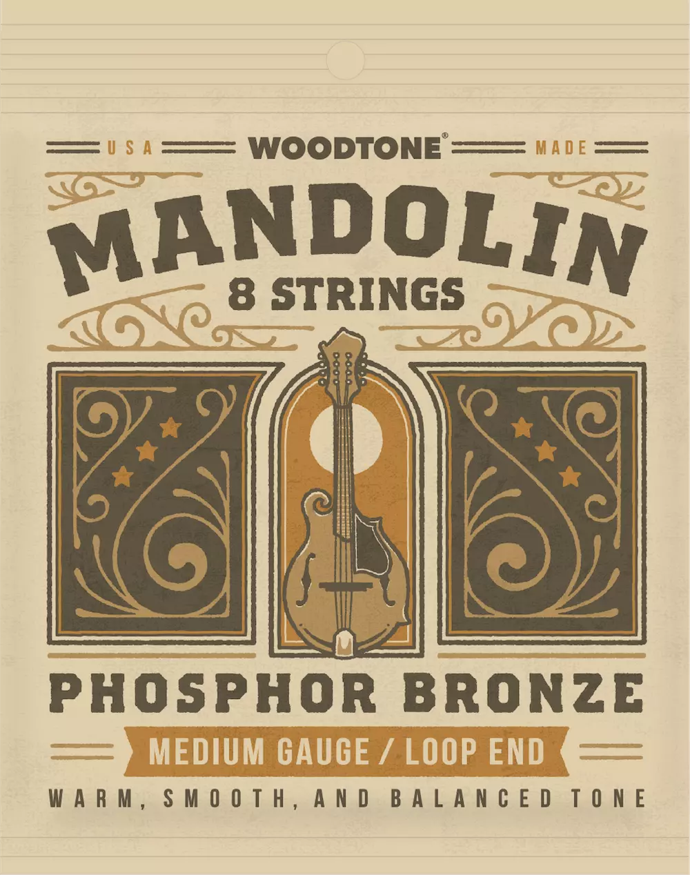 Woodtone Mandolin Signatures Phosphor Bronze Non-coated - Medium Strings