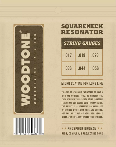 Woodtone Squareneck Resonator Strings / Gauged For Bluegrass & Country